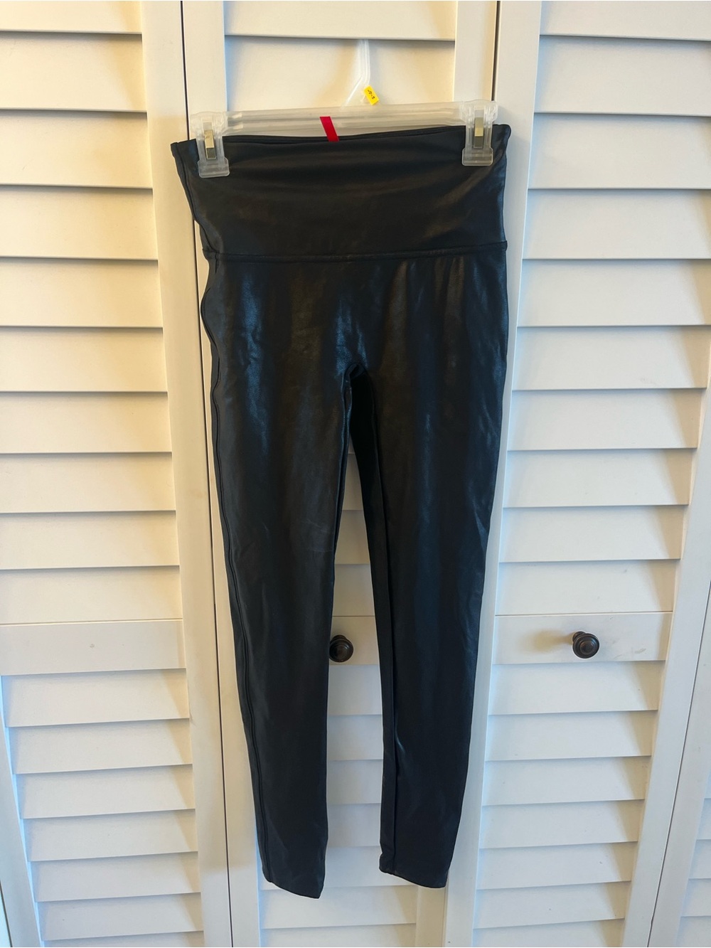 Spax High-Waist Faux Leather Leggings - Black M